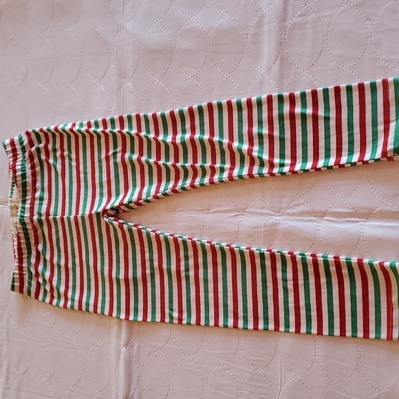 Btween Holiday Green, Red & White Striped Sz. 4 Pants Pajama - Picture 1 of 4